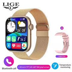 LIGE-Relógio inteligente para homens e mulheres, carregamento sem fio Smartwatch, chamadas Bluetooth, pulseira de fitness, relógio personalizado, novo, 2022 - loja online