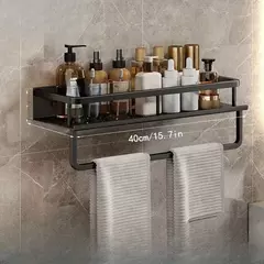 Cremalheira fixada na parede do armazenamento para o banheiro, mesa de vestir, barra de toalha, toalheiro do banho, moderno
