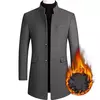 BROWON-casaco de negócios casual masculino, casaco monocromático de lã, estilo chinês masculino, marca para outono e inverno, 2024