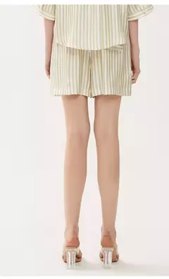 Calções de cintura alta listradas de luxo feminino, calças curtas femininas, roupa de verão, K1433W, Em Stock - loja online