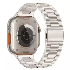 Pulseira de Aço Inoxidável para Relógio Apple, Pulseira High-End, Ultra 2, 49mm, 9, 8, 7, 45mm, 41mm, iWatch 6, 5, 4, 3, SE, 44 milímetros, 42 milímetros, 40 milímetros