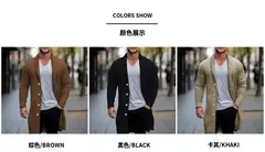 Jaqueta de cardigã de tricô slim fit masculina, casaco masculino, manga comprida, estilo britânico, roupas de botões, primavera, outono, 2024 - Wolf Magazine