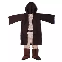 Star wars traje obi-wan kenobi crianças cosplay guerreiro jedi cosplay com capuz manto roupas terno trajes de festa de halloween para criança - loja online