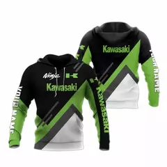 Moletom de equipe de motocicleta Kawasaki para homens e mulheres, moletom com zíper, jaquetas casuais, casaco infantil, primavera, outono, 2024