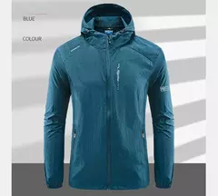 Verão Ao Ar Livre Quick Dry Sun-Protective Thin Jacket Homens Caminhadas Pesca Ciclismo Com Capuz Ginásio Esporte Blusão Ultra Light Coats - comprar online