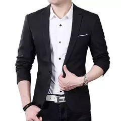 Casaco de terno formal masculino, um botão, preto, azul, vermelho, slim fit, blazer de moda, jaqueta casual, roupas masculinas - Wolf Magazine