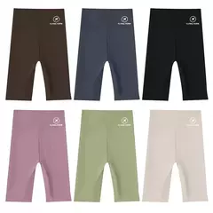 Shorts de ioga para mulheres, treino elástico, cintura alta, controle de barriga, calças Ruched Booty, calças justas de compressão sem costura - loja online