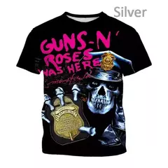 Homens e mulheres em 3D impresso T-shirts, Guns N Roses, Rock Band, Skull Streetwear, personalizado mais camisa, verão, novo na internet