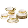 Xícara De Café De Porcelana E Pires Conjunto Com Guarnição De Ouro, Copos De Cerâmica Com Pires, Copos De Espresso, 2.5 oz, 6 Conjuntos
