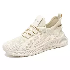 Sapatos esportivos respiráveis para mulheres, tênis casuais, mocassins com renda, malha de malha, moda feminina, marca designer, 2024 - loja online