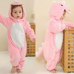 Imagem do Macacão Dinossauro Vermelho para Bebê Recém-nascido, Criança Cosplay Roupas, Pijama Kigurumi, Bonito Animal Romper, Unicórnio Onesies, Meninos e Meninas