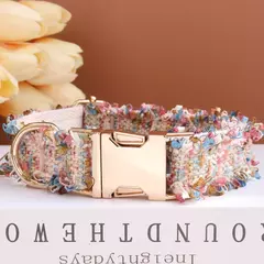 Coleira de cachorro personalizada de luxo, conjunto de coleira personalizada, coleira de cachorro com fivela de nome gravado, arnês de cachorro e conjunto de coleira diy - loja online