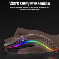 Cabo com fio jogos 7 respiração led luz traseira do mouse óptico usb computador escavado para fora ratos computador portátil desktop 4d pc uso doméstico escritório - loja online