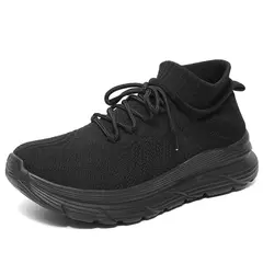 Sapato de meias casual confortável masculino, tênis preto para dirigir, novo, - Wolf Magazine