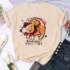 T-shirt do Rei Leão Disney para mulheres, top Kawaii engraçado, camiseta Harajuku, roupas femininas, Hakuna Matata, anos 90 na internet