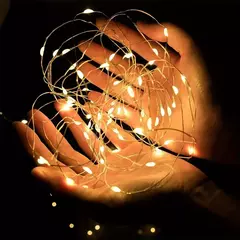 AmmToo-Impermeável Mini Fairy Lights, Cobre com Modos de 3 Velocidades, Decorações de Natal, Uso ao ar livre, Alimentado por Bateria, 10 Pack - comprar online