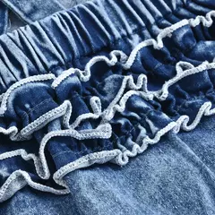 Roupas jeans sem mangas para meninos e meninas, pijama casual triangular rastejante, moda retrô, 2 peças