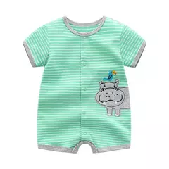 Macacão de manga curta para bebês meninas e meninos, 100% algodão, roupas recém-nascidas, macacões infantis, roupas infantis, verão, 2023 - loja online