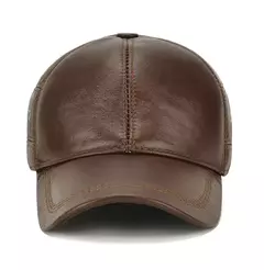 Boné de beisebol de couro verdadeiro para homens, boné de couro real, orelha exterior, novo estilo, inverno quente, 2022 na internet