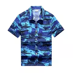 Camisa havaiana de botão manga curta masculina, estampada em coqueiro, camisa Aloha, casual moda praia, plus size, verão, 5XL, 26 cores - Wolf Magazine