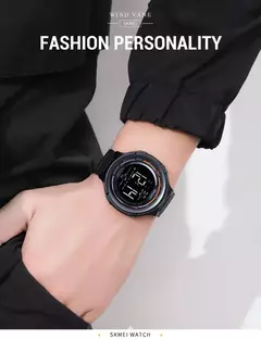 SKMEI-1841 Luxo Digital Sports Watch para homens, relógio de pulso impermeável, cronômetro, contagem regressiva, relógio militar, 1560