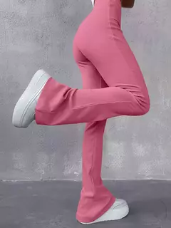 Calças monocromáticas com nervuras para mulheres, cintura alta, mostrando pernas longas, esportes com todos os jogos, calças sexy slim