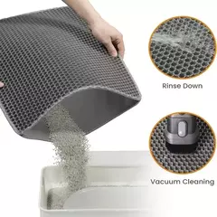 Impermeável Double Layer Pet Litter Mat, Cat Litter Box, Pet WC, Antiderrapante, Areia, Lavável, Limpo, 90x60cm - comprar online