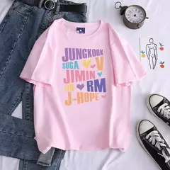 T-shirt estampada Bts para homens e mulheres, Jungkook, Jimin, V, J-Hope, manga curta, moda casual, qualidade superior - loja online