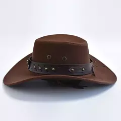 Camurça artificial Cowboy Chapéus, Jazz Hat, Vintage, Big-Edge, Cavalheiro Vaqueira, Feriados Festa Cosplay - loja online