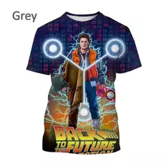 Camiseta Estampada 3D Homem e Mulher De Volta Para o Futuro, Streetwear com decote O, Moda Casual, Esportes, Menino, Menina, Tops Engraçados, Verão