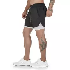 Running Shorts Men Sportswear 2 In 1 Compression Jogging Short Pants Double-deck Bottoms Gym Fitness Training Sport Shorts na internet