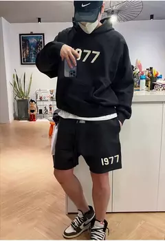 Shorts esportivos masculinos casuais de algodão, streetwear hip-hop, corredor solto, moletom masculino de ginástica, bottoms de corrida, verão na internet