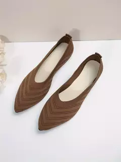 Sapatilhas femininas de malha, sapatilhas casuais, dedo do pé pontiagudo, mocassins para barcos de escritório, cor sólida, novo, 2022, 2024 - comprar online