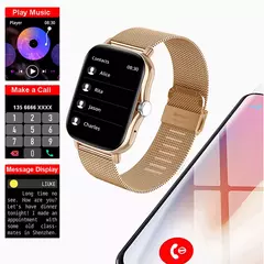Relógio inteligente quadrado para homens e mulheres, rastreador de fitness, relógio inteligente esportivo, toque de discagem, música, Smartclock para Android, iOS - loja online