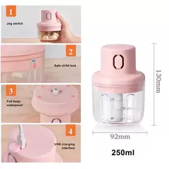 Imagem do Mini helicóptero elétrico do alho, Moedor de carne, Máquina do Masher do alho, Resistente durável, Gengibre, Triturador de legumes