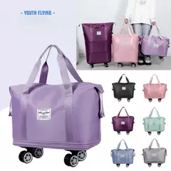 Bagagem expansível roda universal, grande capacidade, separação seca e úmida, leve, saco de armazenamento para viagens e fitness