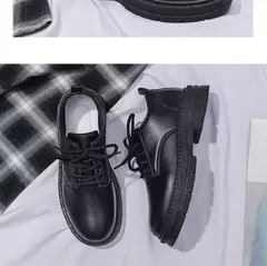 Sapato casual de couro masculino, sola grossa, com renda, dedo do pé redondo, antiderrapante, conforto ao ar livre, estilo britânico, formal, estudante - loja online
