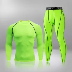 Conjunto de Roupa Interior de Compressão Térmica Masculina, Roupa de Treino Apertada, Treino, Corrida, Fitness, Desporto, Ginásio, Roupa Desportiva - loja online