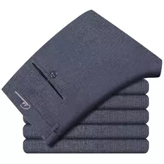 Calça de vestido reto grande para homens, alta esticada, escritório, preta, azul, cinza, calças de terno formal, plus size, 52, 50, 48, 46 - loja online