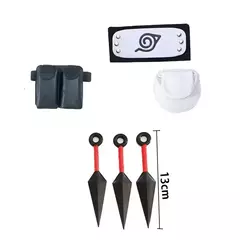 Anime naruto cosplay kakashi acessórios brinquedos figura de ação luvas bandana kunai máscara uchiha luvas conjunto presente - Wolf Magazine