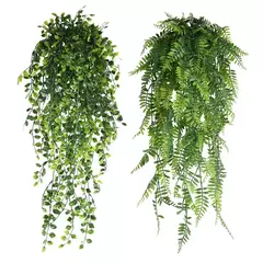 Persian Fern Leaves Vines, Planta Artificial Pendurada, Folha De Plástico, Grama, Festa De Casamento, Parede, Varanda, Decoração De Quarto De Casa, 90cm