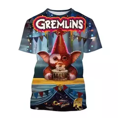 T-shirt impressa em 3D para homens e mulheres, filme de horror de Natal, monstro fantoche, venda quente, moda nova na internet
