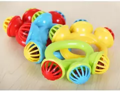 Bebê recém-nascido chocalho bola brinquedos, segurando a mão Bell, brinquedos sensoriais, materiais de segurança para crianças, 0-24 meses, 4pcs
