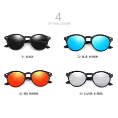 Moda redonda polarizada óculos de sol das mulheres dos homens clássico vintage preto condução óculos de sol círculo oval designer retro óculos uv400 - comprar online