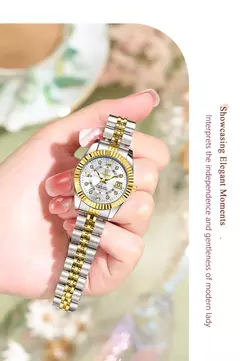 POEDAGAR-Relógio Elegante de Luxo Feminino, Impermeável, Luminoso, Encontro, senhoras, Aço Inoxidável, Quartzo, Menina - comprar online