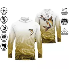 Camisa de pesca com capuz, camisa de pesca com capuz, proteção uv, padrão de moda ao ar livre, estampa de umidade, homem, vestuário de pesca - Wolf Magazine