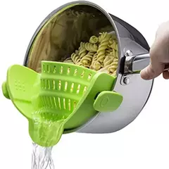 Universal Silicone Anti-derramamento Pasta Coador, Clip-on Pan Pot, Produto comestível, arroz, frutas, coador, ferramentas de cozinha - loja online
