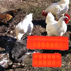 1 pc fileira dupla 12/18 buracos alimentador de solo para aves de corral plástico clamshell alimentação frango groove fazenda reprodução suprimentos - Wolf Magazine