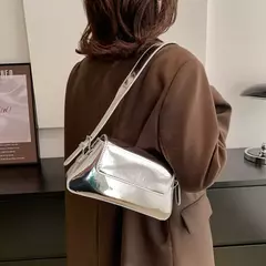 Bolsa de axila a laser prateada para mulheres, bolsa de ombro, alça superior, bolsa feminina, marca designer, luxo, chique - loja online