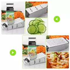 Imagem do Aço Inoxidável Manual Fatiador De Queijo, Ralador De Caixa Doméstica, Cortador De Vegetais, Recipiente Multiuso, 4 Lâminas Lados, Ferramentas De Cozinha